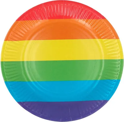 Produktbild von 8 Regenbogen-Party Teller 23cm