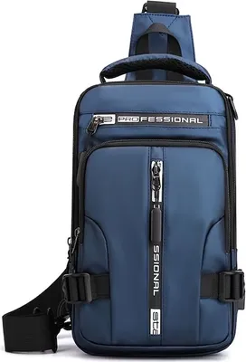 Obrázek produktu pro ASKSA Pánská náprsní taška přes rameno s USB nabíjecím portem Sling batoh přes rameno Sportovní batoh přes rameno pro práci Cestovní turistika, šedá