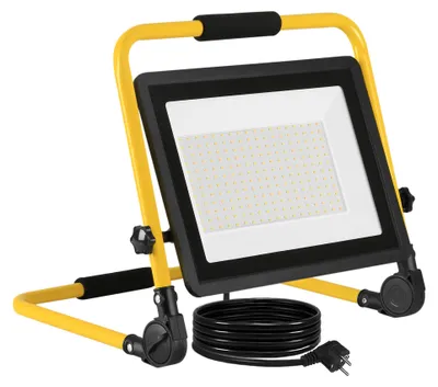 Zdjęcie produktu dla LILIIN, 200W, reflektor LED, przenośna lampa robocza emitująca ciepłe, białe światło, z podstawą, idealna do garażu, kempingu, budowy na zewnątrz