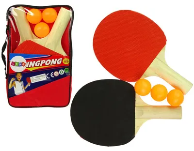 Obrázok produktu pre Drevené pingpongové palice 3 loptičky Kryty