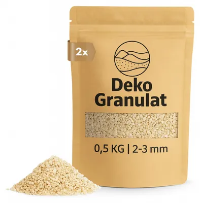 Productafbeelding van Deko-granulaat, crème kleur, diameter 2-3 mm, geschikt voor gebruik in vazen, glazen en als decoratieve versiering