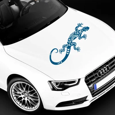 Produktbild von Aufkleber - Autoaufkleber "Abstrakt Gekko" 60cm x 25cm Signalblau - Tuning Carystyling Heckscheibe Auto