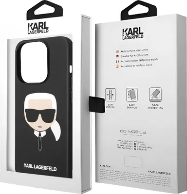 Image de Karl Lagerfeld Klhcp14Lslkhbk Iphone 14Pro 6,1 Hardcase Czarny/Black Silicone Karl`s Head