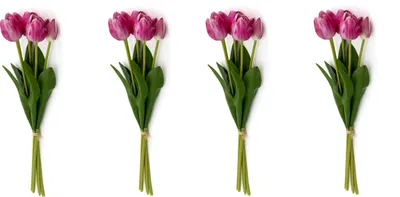Produktbild von künstlicher Tulpen-Strauß pink 4 Bündel Kunstpflanze Tulpe gebunden Tulip Bund