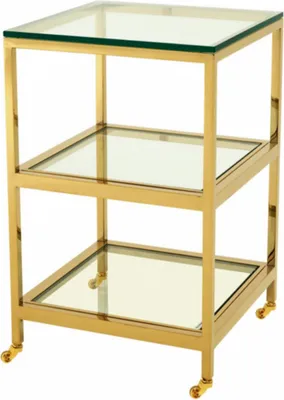 Produktbild von Casa Padrino Luxus Art Deco Designer Beistelltisch Gold 45 x 45 x H. 71 cm - Designer Beistelltisch Möbel