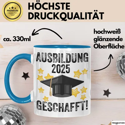 Produktbild von Trendation - Ausbildung Bestanden Geschenk Tasse Geschenkidee Bestandene Prüfung Abschluss 2023 Endlich Geschafft (Blau)