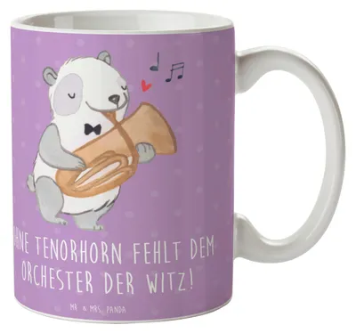 Produktbild von Mr. & Mrs. Panda Kaffeebecher Tenorhorn Witz - Lavendeltraum - Geschenk, Instrument, Musiker, Trinkbecher, Lernen, Tasse, Kaffeetasse, Brassband, Instrumente, Pott, Musik