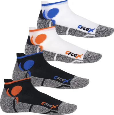 Produktbild von CFLEX Damen und Herren Running Funktions-Sneakersocken (4 Paar) Laufsocken - Mix Schwarz Weiss 39-42