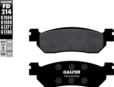 Produktbild von Galfer Bremsbeläge FD214G1050 Semi-Metall SCOOTER hinten kompatibel mit MBK Skycruiser, Keeway Silver Blade Yamaha YP X-Max R 125 / 250 ccm