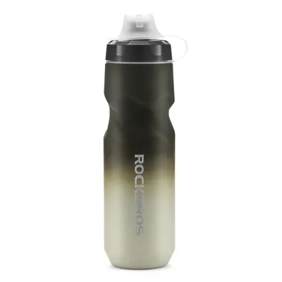 Produktbild von ROCKBROS Trinkflasche Auslaufsicher, Wasserflasche Einhandöffnung Sichere Verriegelung, 750ml BPA-frei, Fahrradflasche Grau-weiß-farbverlauf