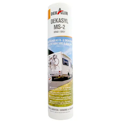 A tube of Dekalin Dekasyl MS-2 adhesive and sealant.