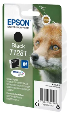 Obrázok produktu pre Epson Fox Singlepack čierny atrament T1281 DURABrite Ultra