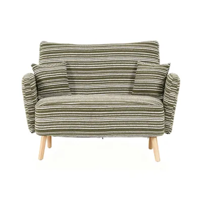 Produktbild von LVHOM XXL Sessel aus Bouclé-Stoff mit Seitentasche, Loveseat mit Kissen, Polstersessel Relaxsessel 121x87x81,5 cm, Belastbarkeit 250kg, Grün