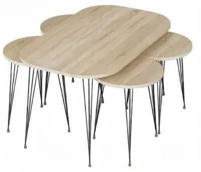 Immagine prodotto di Tavolino moderno in legno con tavolini in marrone