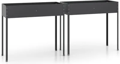 Produktbild von Pflanzkübel 2 Stk. Anthrazit Verzinkter Stahl