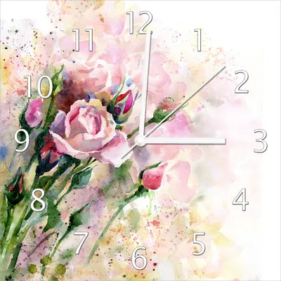 Produktbild von Wallario Design Wanduhr Abstraktes Blumenbuket aus Echtglas, Größe 30 x 30 cm