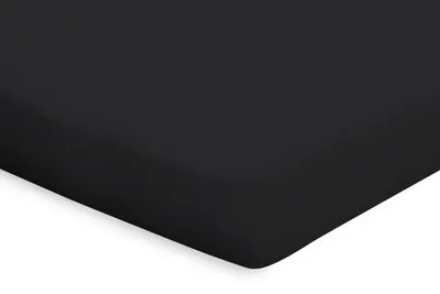 Produktbild von Eleganzzz Topper-Spannbetttuch Perkal – Schwarz  – 160x200  – speziell für Matratzentopper