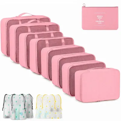 Produktbild von Kofferorganizer Packtaschen Reiseorganizer - 15-teilig - Mesh - Wasserdicht - Für Koffer und Handgepäck
