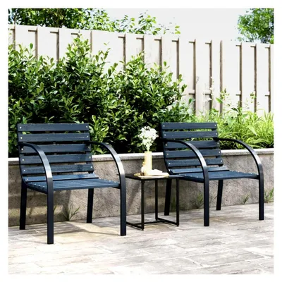 Produktbild von Gartenstühle 2 Stück Hochlehner, Campingstühle, Lehnstühle, Wetterfester Stuhl, Grau Holz