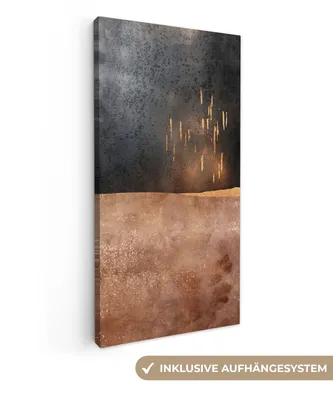 Produktbild von MuchoWow® - Leinwandbilder - Abstrakt - Gold - Design, Wandbild, Wanddeko Bilder Wohnzimmer, 40x80 cm