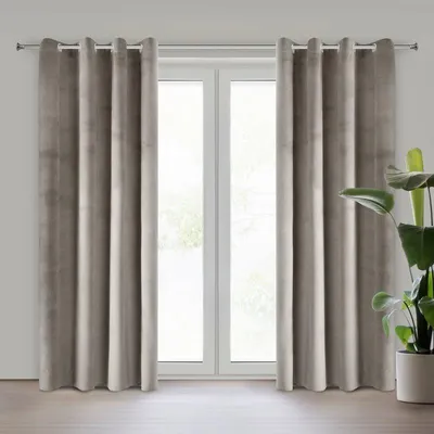Produktbild von Vorhang PIERRE dunkelbeige 140x250 cm  Ösen Ösenvorhang
