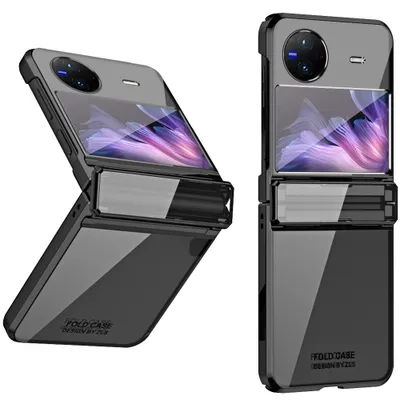 Obrázek produktu pro Pouzdro pro Vivo X Flip Ultratenké pokovování průhledné pouzdro s ochranou pantu černé