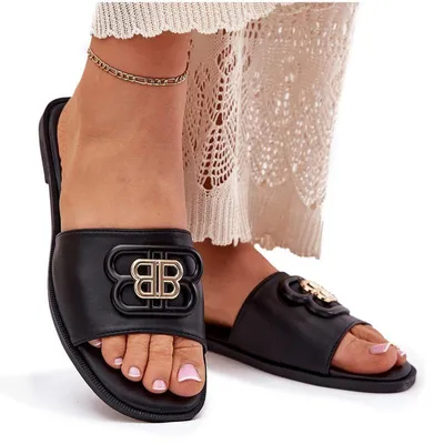 Produktbild von Flache Damen Sandalen Mit Dekorativem Detail Schwarz Nenitta 36
