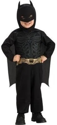 Produktbild von Original Batmankostüm Kostüm Batman für Kinder Kinderkostüm The Dark Knight Fledermauskostüm Fledermaus schwarz mit Umhang und Maske Gr. 6 - 24 Monate, Größe:Infant
