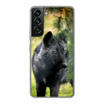 Produktbild von MuchoWow® Handyhülle Schutzhülle Hülle für Samsung Galaxy S22 Wolf - Makro - Blätter Silikon Softcase Handy Hülle - Mobiltelefonhülle