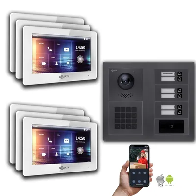 Produktbild von IP 2-Draht BUS Türsprechanlage MFH Anthrazit : 7 Zoll Weiß : Unterputzdose Monitor Farbe: 7 Zoll Weiß Montage: Unterputzdose