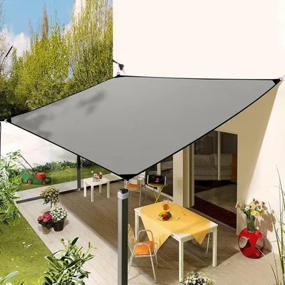 Produktbild von Famanu Rechteckiges Sonnensegel 3 x 4 m - Polyester mit Befestigungselementen