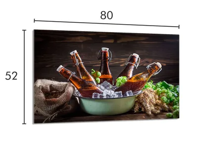 Imagen del producto de Placa de protección de vidrio para cocina, tamaño 80x52 cm