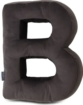 Zdjęcie produktu dla Bellochi Poduszka dekoracyjna litera B - ciemnoszara, 42 cm