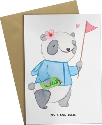 Produktbild von Mr. & Mrs. Panda Beileidskarte Reiseleiterin Herz - Weiß - Geschenk, hochzeitskarten, einladungskarten, osterkarten, osterkarte, weihnachtskarten, Grußkarten