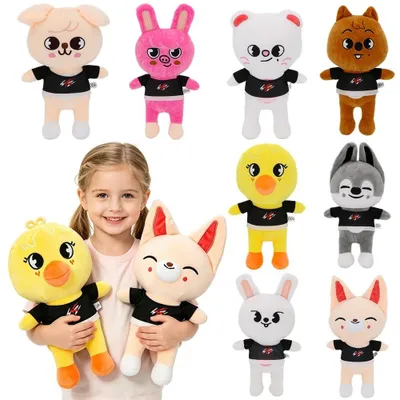 Produktbild von Set mit 8 Plüschtierfiguren, niedliches Spielzeug