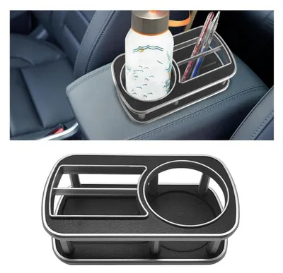 Produktbild von Autokonsolen Organizer Multifunktional Becher & Handyhalter Schwarz 17,5x9,8x5,3cm ABS