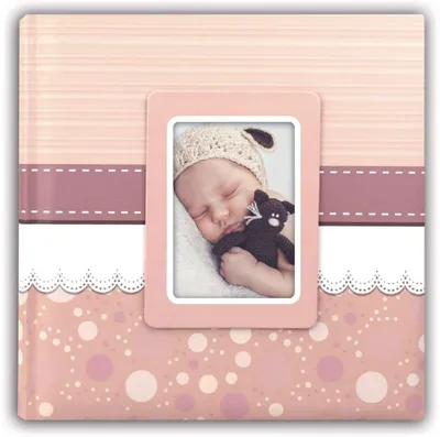Produktbild von ZEP Cinzia Babyalbum 24x24 cm rosa mit 40 Seiten und Pergamin-Zwischenblättern