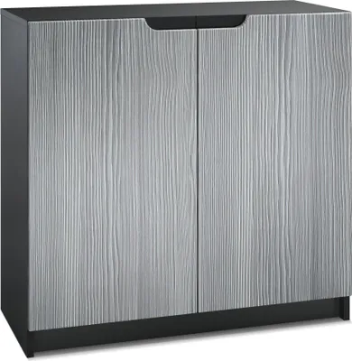 Produktbild von Vladon Sideboard Logan,  Germany, Kommode mit 2 Türen, Schwarz matt/Avola-Anthrazit (82 x 78 x 37 cm)