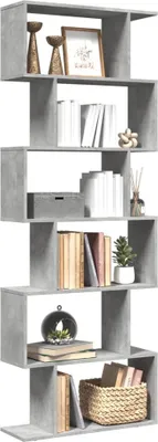 Produktbild von "im Angebot" Büroregal modern - Raumteiler-Bücherregal stilvolle - 6 Etagen Betongrau 70x24x193 cm - Aktenregal CC24449