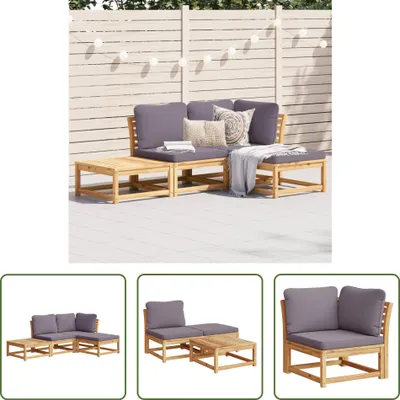 Produktbild von The Living Store 4-tlg. Garten-Lounge-Set mit Kissen Massivholz Akazie