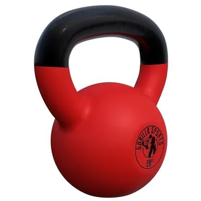 Produktbild von GORILLA SPORTS® Kettlebell 2–32 kg – Gusseisen Kugelhantel mit Vinylbeschichtung, Bodenschonend – Einzeln oder Set – Home Gym, Fitness, Krafttraining