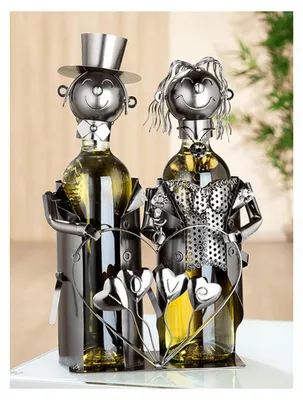 Produktbild von Gilde Flaschenhalter Brautpaar Hochzeitspärchen, Weinflaschenhalter, Hochzeit, Geschenk, 65146