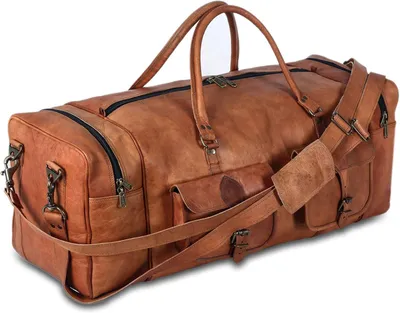Produktbild von Sporttas aus Leder, 32 Zoll, braun, für Reisen und Freizeit