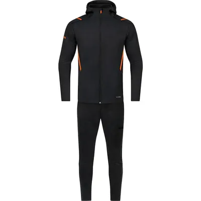 Produktbild von Jako Challenge Präsentationsanzug Mit Kapuze Damen - Schwarz Meliert / Neonorange
