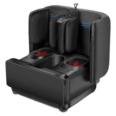 Productafbeelding van CALMENTA® voetmassageapparaat met Shiatsu, compressie en warmte – voet- en beenmassageapparaat – bevordert de bloedcirculatie – opvouwbaar als voetenbankje – elektrisch