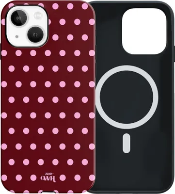 Produktbild von Polka Dots (Burgundy) MagSafe - Double Layer  - Kompatibel mit iPhone 13