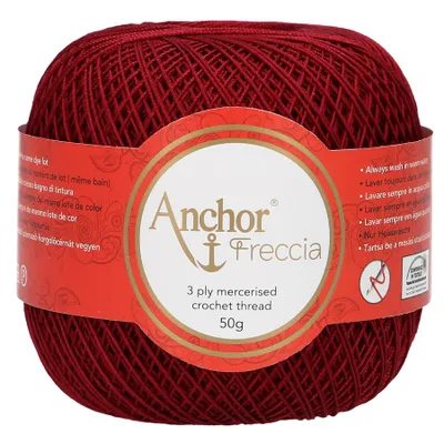 Produktbild von Anchor Freccia Stärke 16 4771016-00044 rot Häkelgarn, 100 % Baumwolle