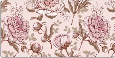 Produktbild von Schreibtischmatte Tischunterlage 90x45 cm Mauspad - Rosa Pfingstrosen
