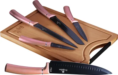 Obrázok produktu pre BERLINGERHAUS Sada nožov s nepriľnavým povrchom + lopárik 6 ks I-Rose Edition BH-2554
