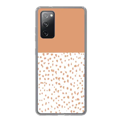 Produktbild von MuchoWow® Handyhülle Schutzhülle Hülle für Samsung Galaxy S20 FE Tupfen - Orange - Weiß Silikon Softcase Handy Hülle - Abdeckung